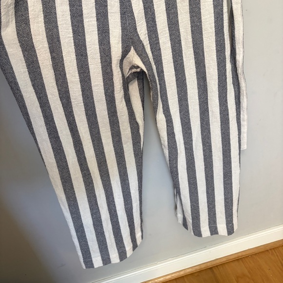 Birdwell Beach Britches Everyday Overalls Jumpsuit Striped Blue White Sz XL USA - Picture 7 of 15